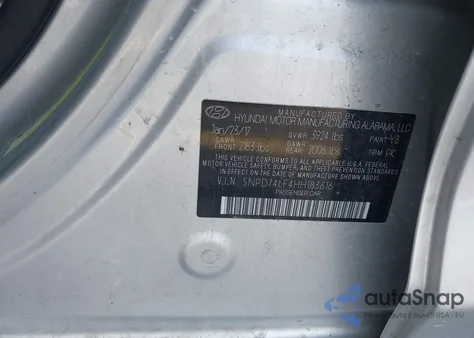 2017 Hyundai Elantra Se from USA, damaged, VIN 5NPD74LF4HH183616